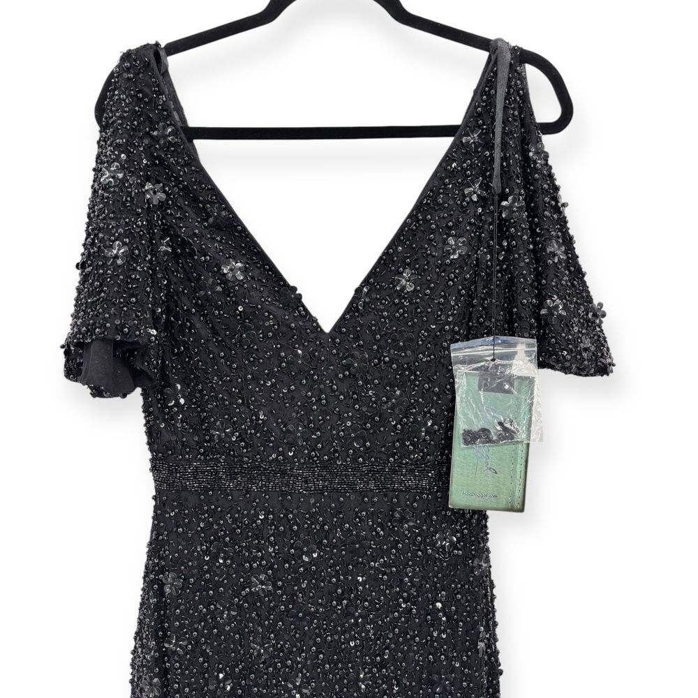 Mac Duggal Black Sequin Midi Dress - Picture 6 of 15